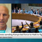 An image of Kim Ives (Left) and the United Nations (Right). Photo: Haiti Liberte.