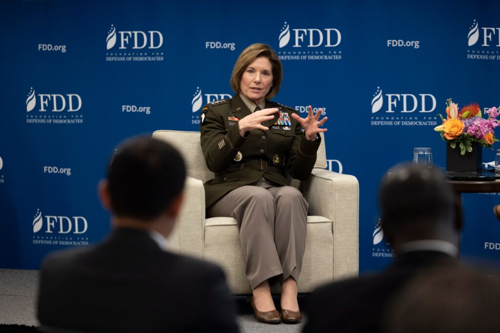 US Southern Command Chief General Laura Richardson in an interview with US warmongering think tank Foundation for Defense of Democracies, October 11, 2023. Photo: Facebook/US Southern Command.