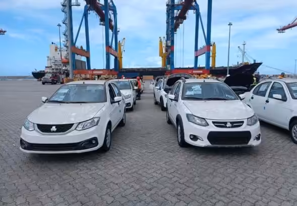 Iranian SAIPA cars being unloaded from a ship in a Venezuelan port. Photo: File photo.