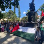 Venezuelans rally in Plaza Bolívar, Caracas, in support of the Palestinian people. Photo: X/@teleSURtv.