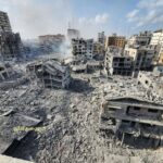 Parte de la Franja de Gaza bombardeada, en una imagen del periodista palestino Hosam Salem. Foto: Tomada de X.