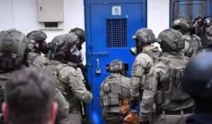 Israeli repression forces raid Palestinian prisoners’ sections in Ofer Israeli Prison. Photo: WAFA/File photo.