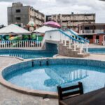 Social club built by inmates at the Tocorón Prison with the main prison building in the background. Photo: Joris Van Gennip/File photo.
