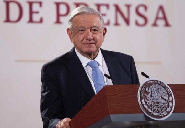 Mexican President Andrés Manuel López Obrador during his daily morning press conference on September 27, 2023. Photo: Mexico's Presidential Office. 