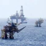 Aerial view of offshore oil rigs. Photo: El Economista/File photo.