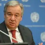 United Nations Secretary General Antonio Guterres at a conference. Photo: Angela Weiss/AFP/Getty Images.