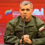Venezuelan Defense Minister Vladimir Padrino López giving statements to the press. Photo: Presidential Press/File photo.