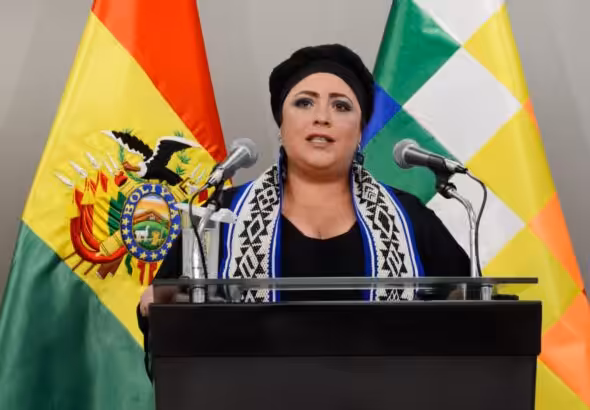 Bolivian Minister of the Presidency María Nela Prada. Photo: ABI/File photo.