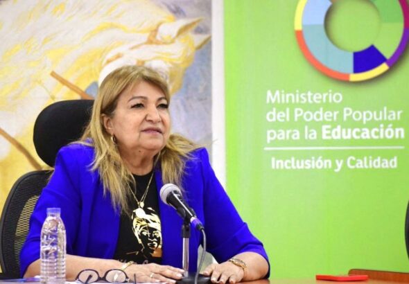 Venezuelan Education Minister Yelitze Santaella. File photo.