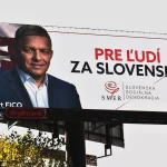 Promotional billboard for Fico's campaign in Slovakia. Photo: Boell.de.