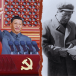 Photo composition showing Xi Jinping (left) and Deng Xiaoping with Mao Zedong (right). Photo Midwestern Marx/File photo.