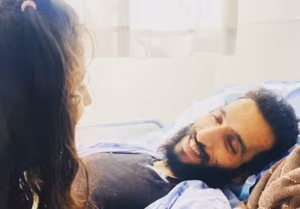 Palestinian Kayed Fasfous is carrying out a hunger strike against his administrative detention without charge or trial by the Israeli occupation authorities. Photo: al-Hadf News