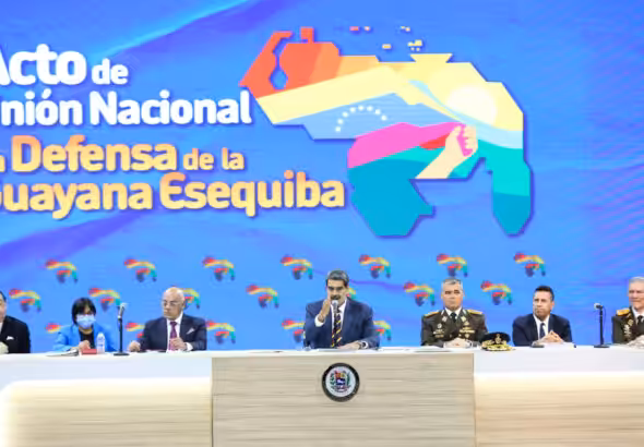 Venezuelan President Nicolás Maduro speaks at an event of the defense of the Essequibo Territory at the Teresa Carreño Theater in Caracas, November 7, 2023. Photo: Wendys Olivo/Presidential Press.