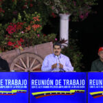 Venezuelan President Nicolás Maduro (center) speaking about Guyana's recent illegal actions on the disputed Essequibo territory. Photo: Venezuela's Presidential Press.