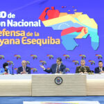 Venezuelan President Nicolás Maduro speaks at an event regarding the defense of the Essequibo Territory, at the Teresa Carreño Theater in Caracas, November 7, 2023. Photo: Wendys Olivo/Presidential Press.