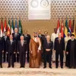 Leaders pose for a photo during the Extraordinary Joint Summit of the Organization of Islamic Cooperation and the Arab League at King Abdulaziz International Conference Center in Riyadh, Saudi Arabia on November 11, 2023. Photo: Mustafa Kamacı/Palestinian Press Office.