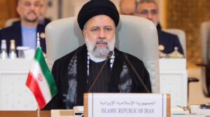 Iranian President Ebrahim Raeisi addresses the joint emergency meeting of the Arab League and the OIC on the issue of Gaza in Riyadh, Saudi Arabia, on November 11, 2023. Photo: president.ir.