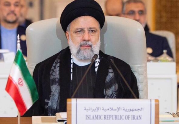 Iranian President Ebrahim Raeisi addresses the joint emergency meeting of the Arab League and the OIC on the issue of Gaza in Riyadh, Saudi Arabia, on November 11, 2023. Photo: president.ir.