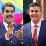 Venezuelan President Nicolás Maduro (left) and Paraguayan President Santiago Peña (right). Photo: La Nación (Paraguay).