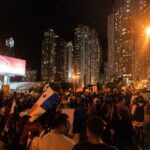 Panamanians protest against Canadian mega mining project. Photo: Walter Hurtado/Bloomberg.