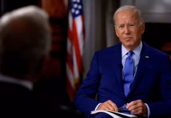 US President Joe Biden during his interview with CBS 60 Minutes. (Photo: CBS/CBS Newspath/60 Minutes.)