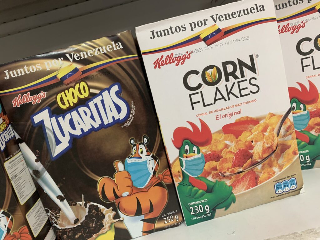 Kellogg's cereals in Venezuela during the COVID-19 pandemic. Photo: X/@FedeCavero/File photo.