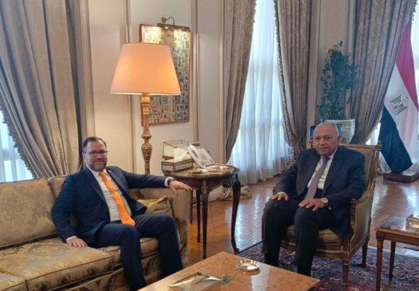 Venezuelan Foreign Minister Yván Gil with his Egyptian counterpart Sameh Shoukry. Photo: Últimas Noticias.