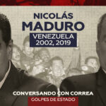 Graphic for RT's show Conversando con Correa with Venezulan President Nicolas Maduro (left) and former Ecuadorian President Rafael Correa (right). Photo: RT.