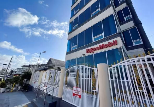 Exxon Mobil Corp headquarters in Georgetown, Guyana February 18, 2022. Photo: Sabrina Valle/Reuters.