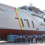 Patrol vessel GDFS Berbice (1039), acquired by Guyana, being prepared for sailing from manufacturing facilities of Metal Shark Boats in Louisiana, USA. Photo: Metal Shark.