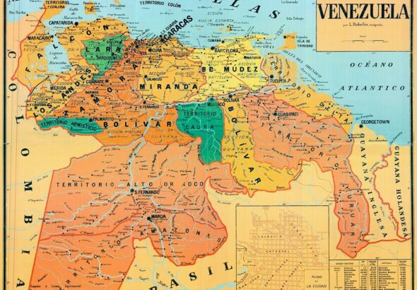 Map of Venezuela elaborated by L. Robelin around 1890. Photo: Wikipedia.
