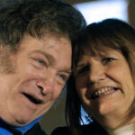 Argentinian President-elect Javier Milei and his Security Minister-designate Patricia Bullrich at an event in Córdoba, Argentina, November 16, 2023. Photo: Diego Lima/AFP.