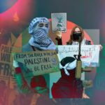 Graphic illustrating Lebanese youth's support for the Palestinian cause. Photo: Al Mayadeen English.