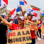 Protest in Panama against a controversial contract to a Canadian mining company. Photo: Roberto Cisneros/AFP.