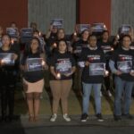 Telesur employees pay tribute to the journalists assassinated by the Israeli occupation in Gaza. Photo: Telesur.