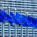 European Union flags flying in front of a building. Photo: file photo.