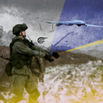 A Ukrainian soldier in the battlefield. Illustration: Zeinab El-Hajj/Al Mayadeen English.