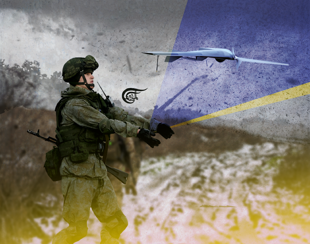 A Ukrainian soldier in the battlefield. Illustration: Zeinab El-Hajj/Al Mayadeen English.