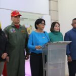 Venezuelan Vice President Delcy Rodríguez giving statements to the press ahead of the December 3 Referenum on the Essequibo. Monday, November 27, 2023.  Photo: Vice President's Office.