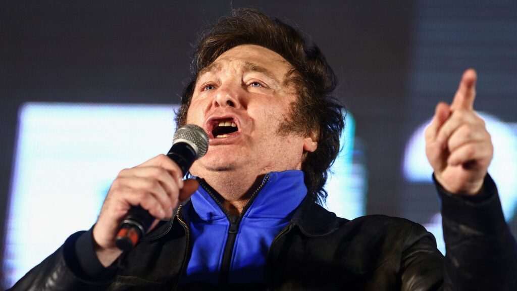Right-wing libertarian Javier Milei has been elected president of Argentina. Photo: Sky News.