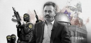 Compilation image depicting Palestinian soldiers (Left), Ihsan Ataya (Center) and Al-Asqa Mosque (Right). Photo: The Cradle.