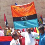 Demonstrators from the Chagos Islands protest demand the UK to end its illegal occupation of the Indian Ocean archipelago in Port Louis, capital of Mauritius on November 22, 2019. Photo: Jean Marc/AFP.