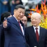 Xi Jinping, general secretary of the Communist Party of China Central Committee and Chinese president, attends a welcome ceremony held by Nguyen Phu Trong, general secretary of the Communist Party of Vietnam Central Committee, in front of the Presidential Palace in Hanoi, capital of Vietnam. Photo: Wang Zhuangfei/China Daily.