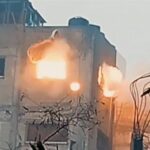 Screenshot from a video released by Al-Qassam Brigades showing the destruction of an "Israeli" sniper nest in Gaza. Photo: Al-Qassam Telegram channel.