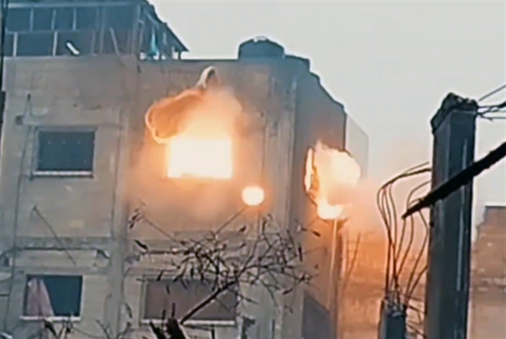 Screenshot from a video released by Al-Qassam Brigades showing the destruction of an "Israeli" sniper nest in Gaza. Photo: Al-Qassam Telegram channel.