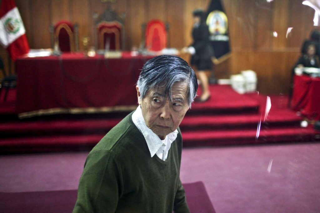 Former Peruvian dictator Alberto Fujimori during a court hearing in 2022. Photo: AFP/File photo.