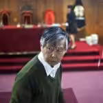 Former Peruvian dictator Alberto Fujimori during a court hearing in 2022. Photo: AFP/File photo.