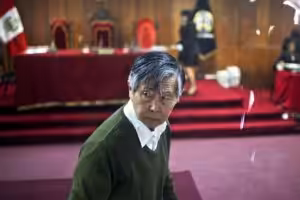 Former Peruvian dictator Alberto Fujimori during a court hearing in 2022. Photo: AFP/File photo.