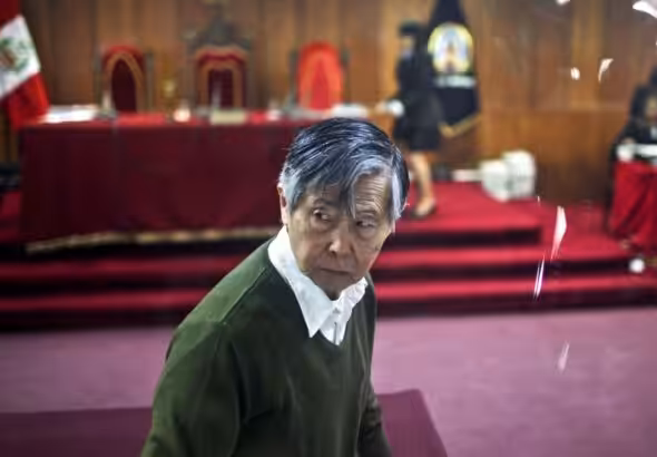 Former Peruvian dictator Alberto Fujimori during a court hearing in 2022. Photo: AFP/File photo.
