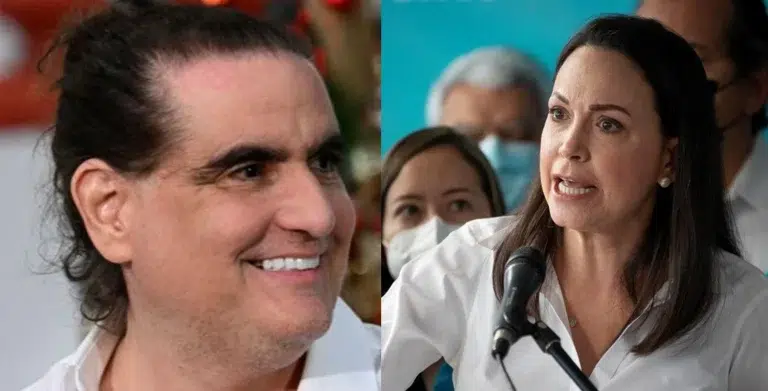 Recently released Venezuelan diplomat Alex Saab (left) and Venezuelan far-right politician María Corina Machado (right). Photo: El Diario Tricolor.